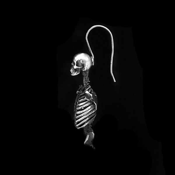Sterling silver skeleton earrings for men and women