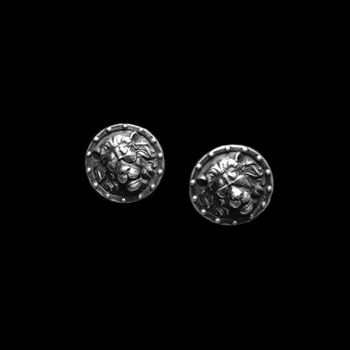 Lion shield stud earrings 925 Silver Lion earrings