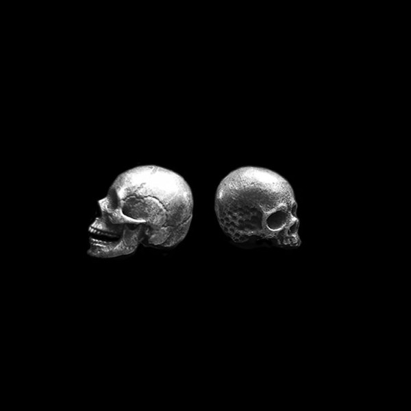 Skull big and small stud earrings 925 silver skull earrings