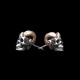 Evil satan skull stud earrings 925 sterling silver Devil skull earrings