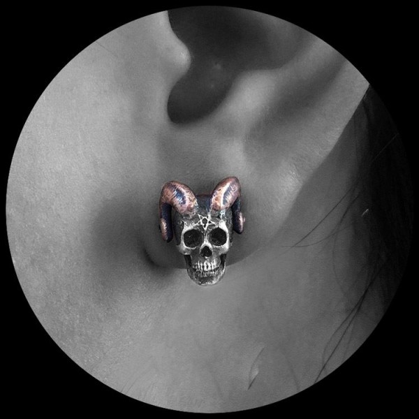 Evil satan skull stud earrings 925 sterling silver Devil skull earrings