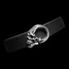 Skull cowhide bracelet 925 sterling silver top layer leather bracelets SSB76