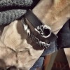 Skull cowhide bracelet 925 sterling silver top layer leather bracelets SSB76