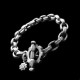 Meteorite pit heavy metal bracelet 925 sterling silver mens bracelets SSB81