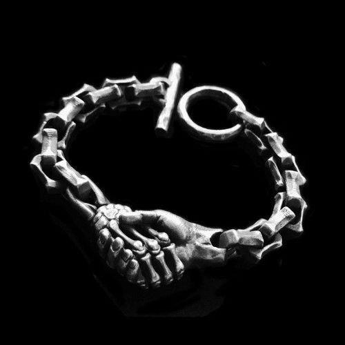 The deal with the devil 925 silver Skull Bracelet SSB43