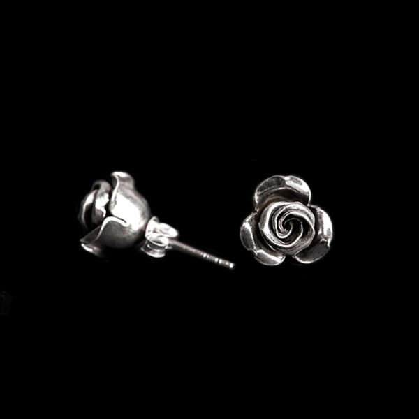 Rose ear nail 925 sterling silver Rose Earrings 