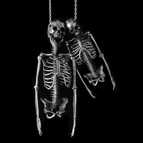 Skull skeleton necklace Handmade 925 Silver Skull necklace SSN12