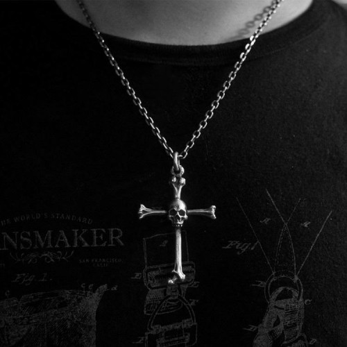 Skull Cross Pendant 925 silver Skull necklace Pendant SSP59