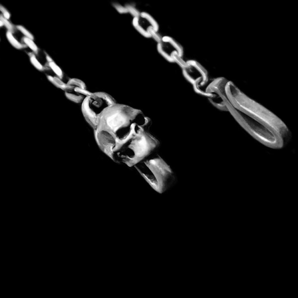 Skull button Silver Necklace Pendant SSN23