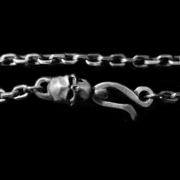 Skull button Silver Necklace Pendant SSN23