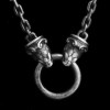 Two headed snake Bite ring Silver Necklace SSN26