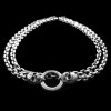 Double Skull Beads Necklace 925 Silver Skull Beads Necklace SSN33