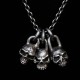 Three heads Skull Pendant Silver Skull necklace SSP46