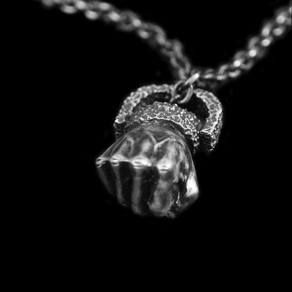 Fist of strength 925 silver necklace Pendant SSP68