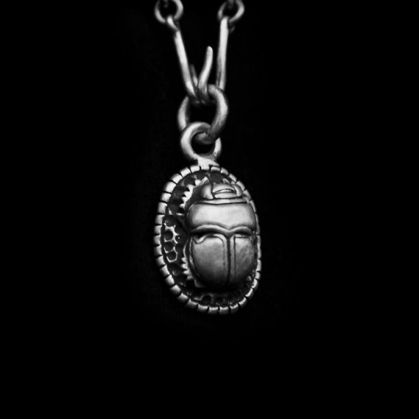 Egyptian Scarab Pendant 925 Silver necklace SSP53