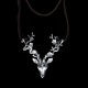 Deer head necklace pendant 925 Sterling Silver Christmas deer pendants SSP117