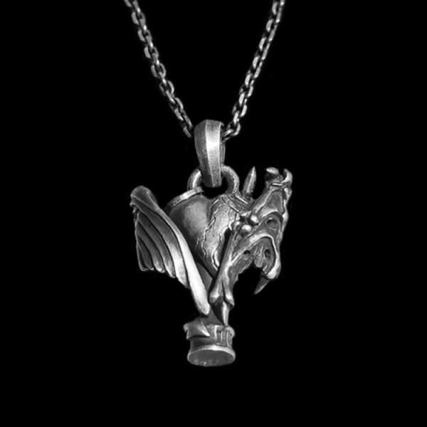 Angel demon heart pendant 925 Sterling Silver Angels vs Devils pendants SSP120