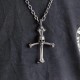 Skull Silver Cross pendant 925 silver Skull necklace