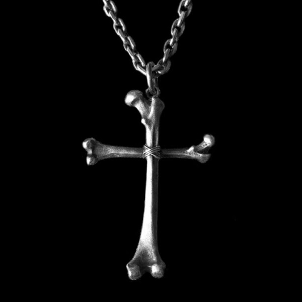 Bone silver cross pendant showcases your inner rebel 