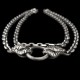 Double Snake head Silver Necklace Pendant SSN21
