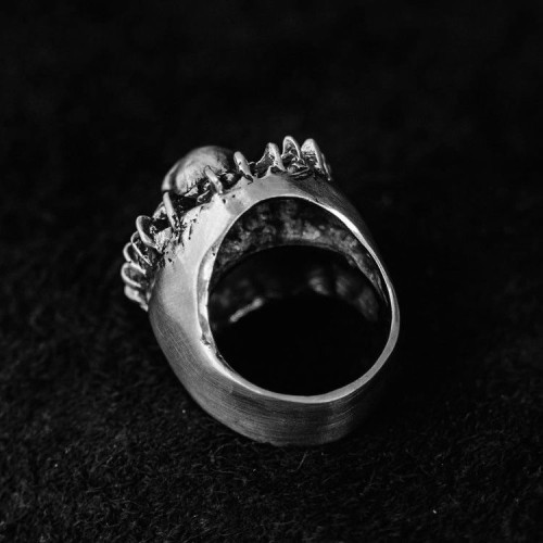 Skull Rings 925 Silver sunflower Skull ring SSJ09