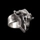 Sheep bone shield ring 925 silver Patron saint Sheep head ring SSJ99