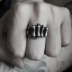 Skull hand ring 925 Sterling Silver mens pinky rings