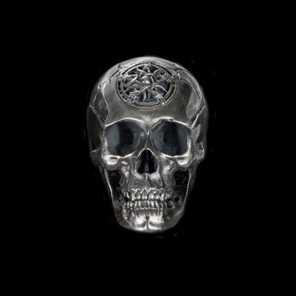 Pentacle magic Skull ring 925 Sterling Silver ring SSJ109