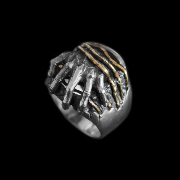 Pinky rings 925 silver mens Breach live out the self ring 