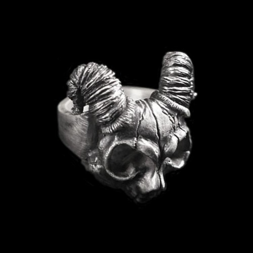 Pan god skull ring 925 silver Greek mythology Pan rings SSJ124