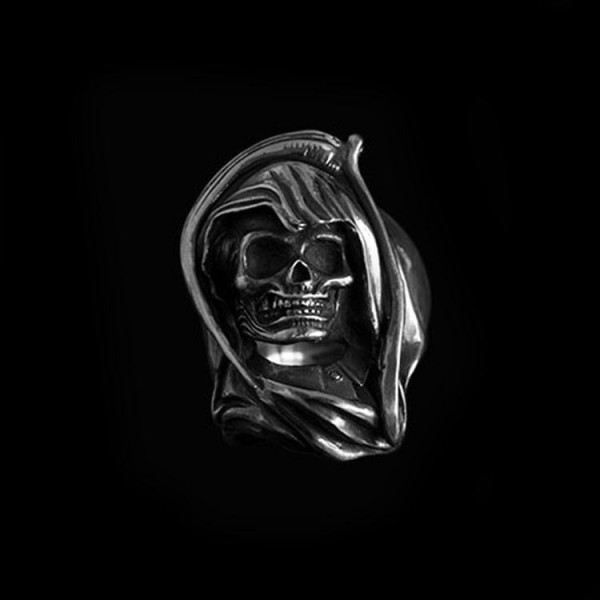 Der Totmacher skull ring Grim reaper ring 925 silver Death rings SSJ138