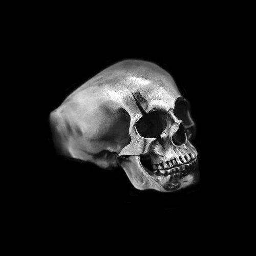 Scar skull ring 925 silver mens rings SSJ140