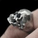 Scar skull ring 925 silver mens rings SSJ140