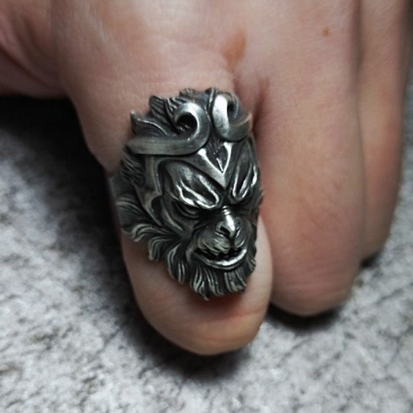 The monkey king ring 925 Sterling silver angry monkey rings SSJ176