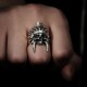 Tribal chief skull ring 925 Sterling silver African chieftain No jaw skull rings SSJ196