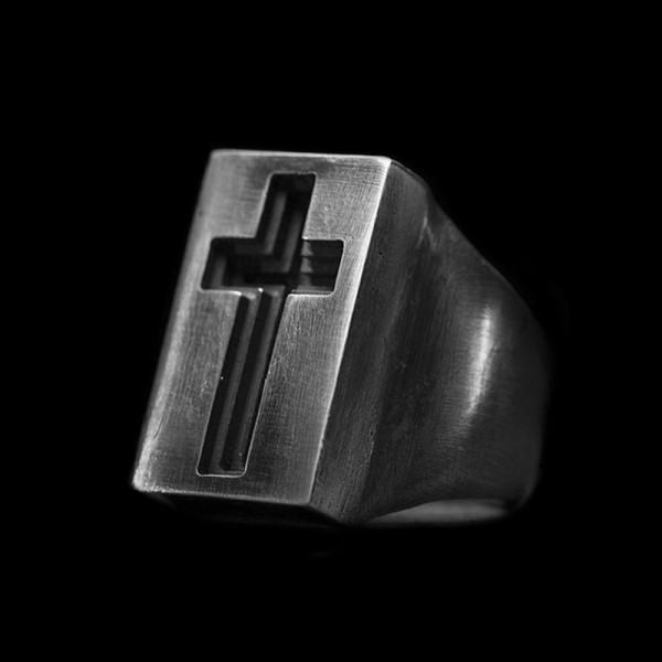 Cross ring 925 Silver Concave cross rings