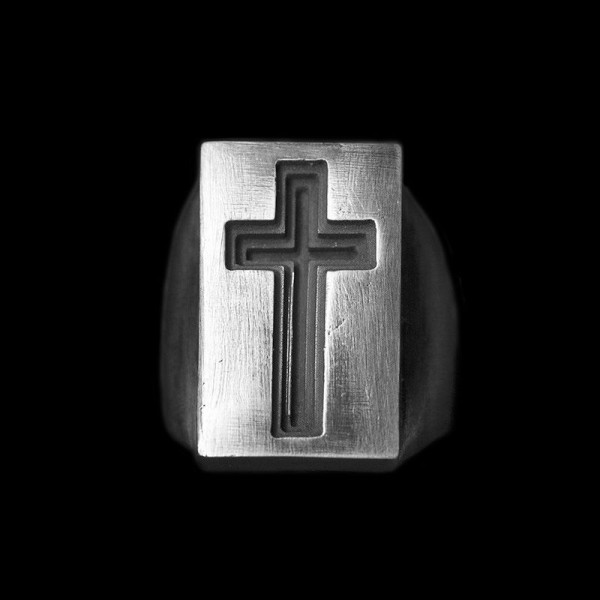 Cross ring 925 Silver Concave cross rings