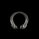 Twin skull Ring 925 Silver Opening ring Gemini Skull mens pinky rings