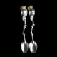 Skull spoon 925 Silver Brass crown silver spoon