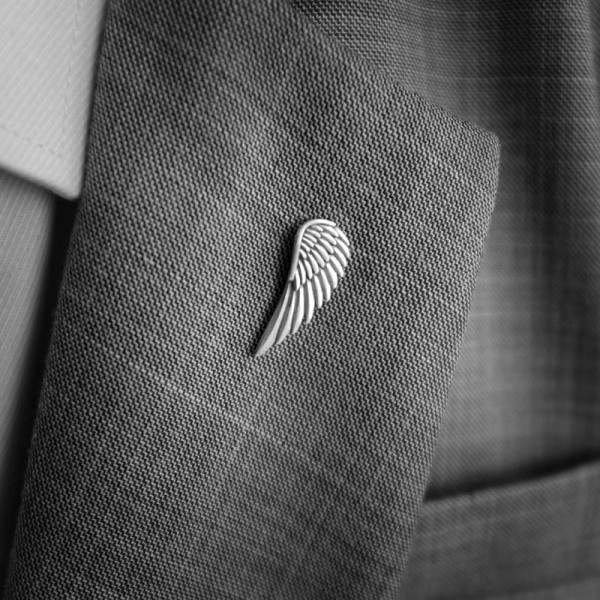 Wings brooch 925 silver brooches Bollar brooch Badge BRC-11