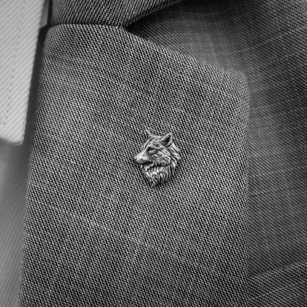 Wolf king brooch 925 silver brooches Bollar brooch Badge BRC-13