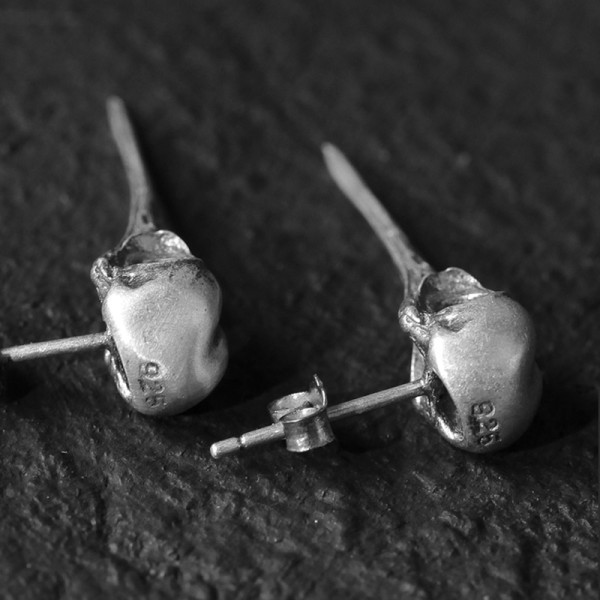 Hummingbird skull earrings cool earrings for men