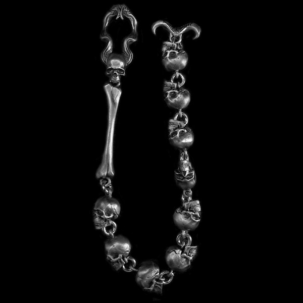 Nightmare Bracelet Handmade 925 silver skull Bracelet SSB108