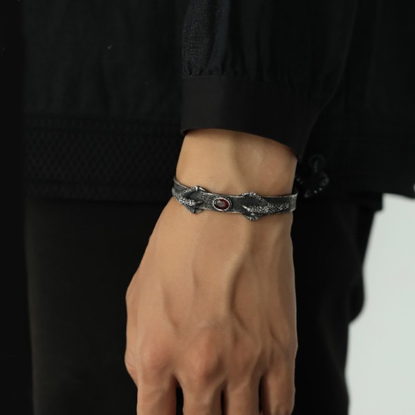 Eagle Claw Bracelet Handmade 925 silver ruby Bracelet SSB109