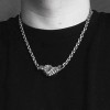 Demon trade Handmade Silver Skull necklace SSN04