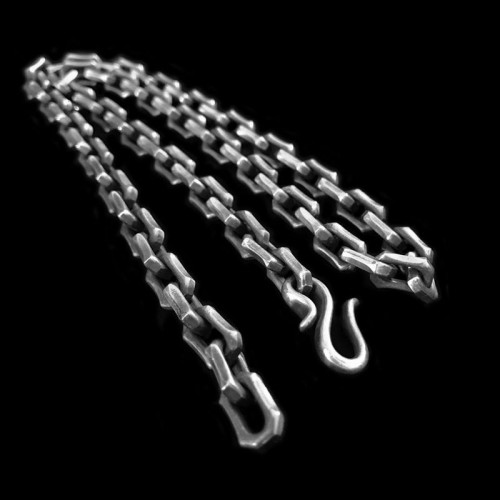 Edges Corners mens silver necklace Unlock your manhood SSN25