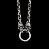 Double Skull Necklace 925 Silver Skull Necklace SSN30