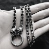 Edges and corners skull Necklace 925 Silver skull Necklace SSN37