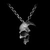 Half face skull pendant 925 silver Damaged skull pendants SSP144