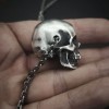 Skull necklace Handmade Silver Skull necklace SSN11